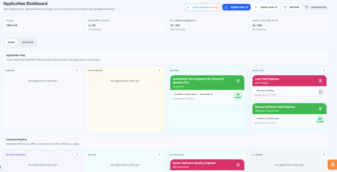 Applications workspace preview